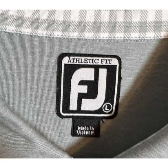 FootJoy Performane Shirt Men Large Gray Short Sleeve Polo Athletic Fit Jones Cup - Picture 2 of 9